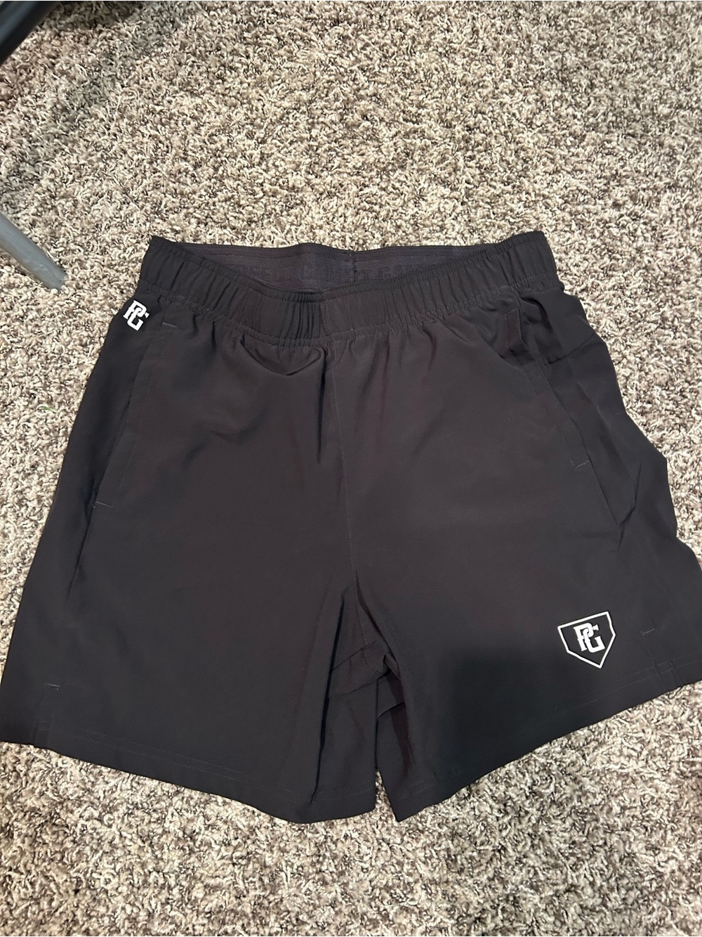 Perfect Game Black Athletic Shorts with Logo